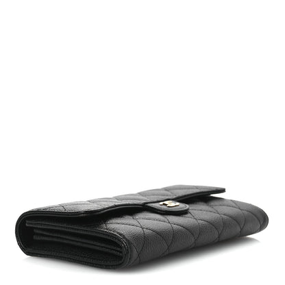 Chanel Caviar Quilted Large Gusset Flap Wallet Black 4 of 11
