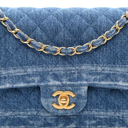 Chanel Denim Quilted Medium Double Flap Blue 8 of 9
