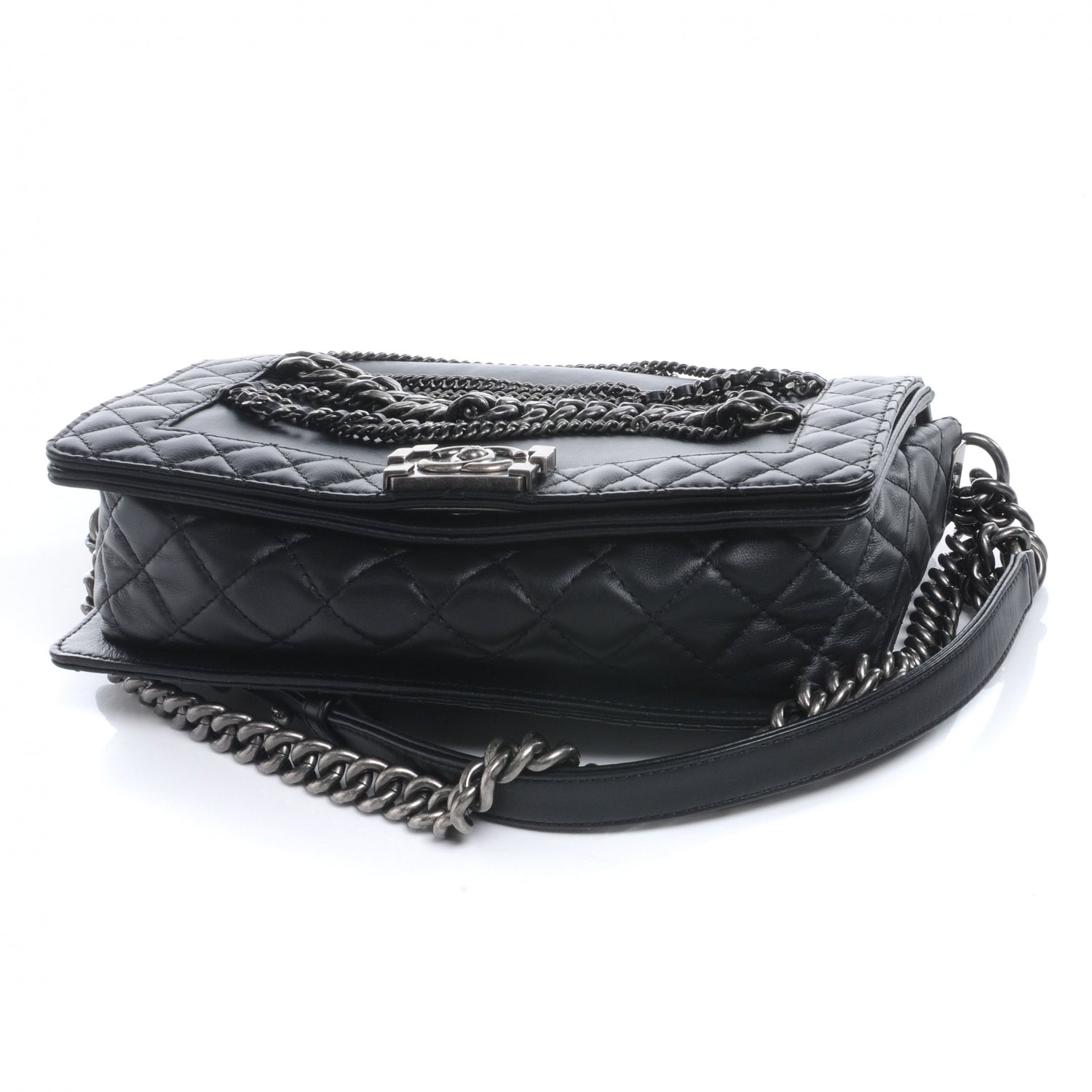 Chanel Calfskin Enchained Medium Boy Flap Black 4 of 8