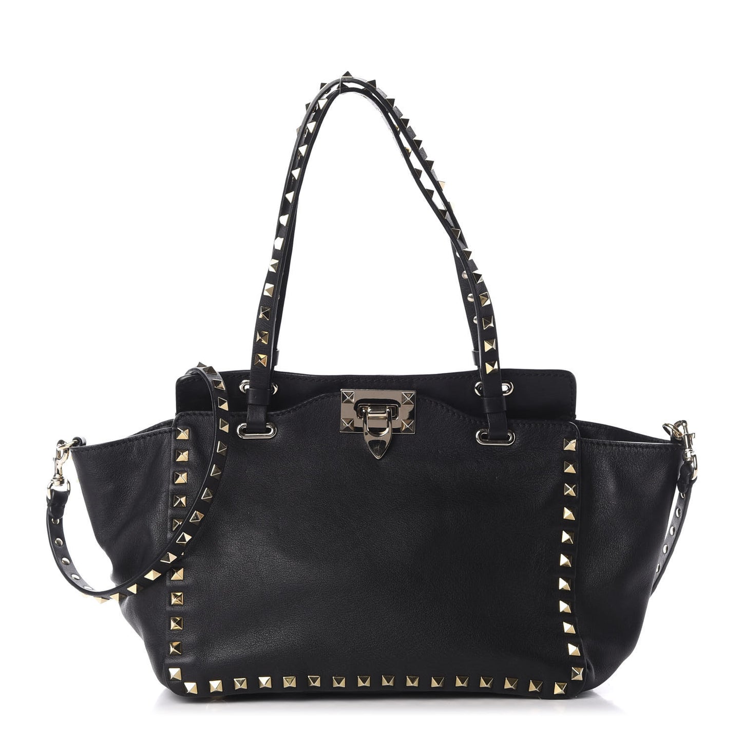 Vitello Small Rockstud Tote Black