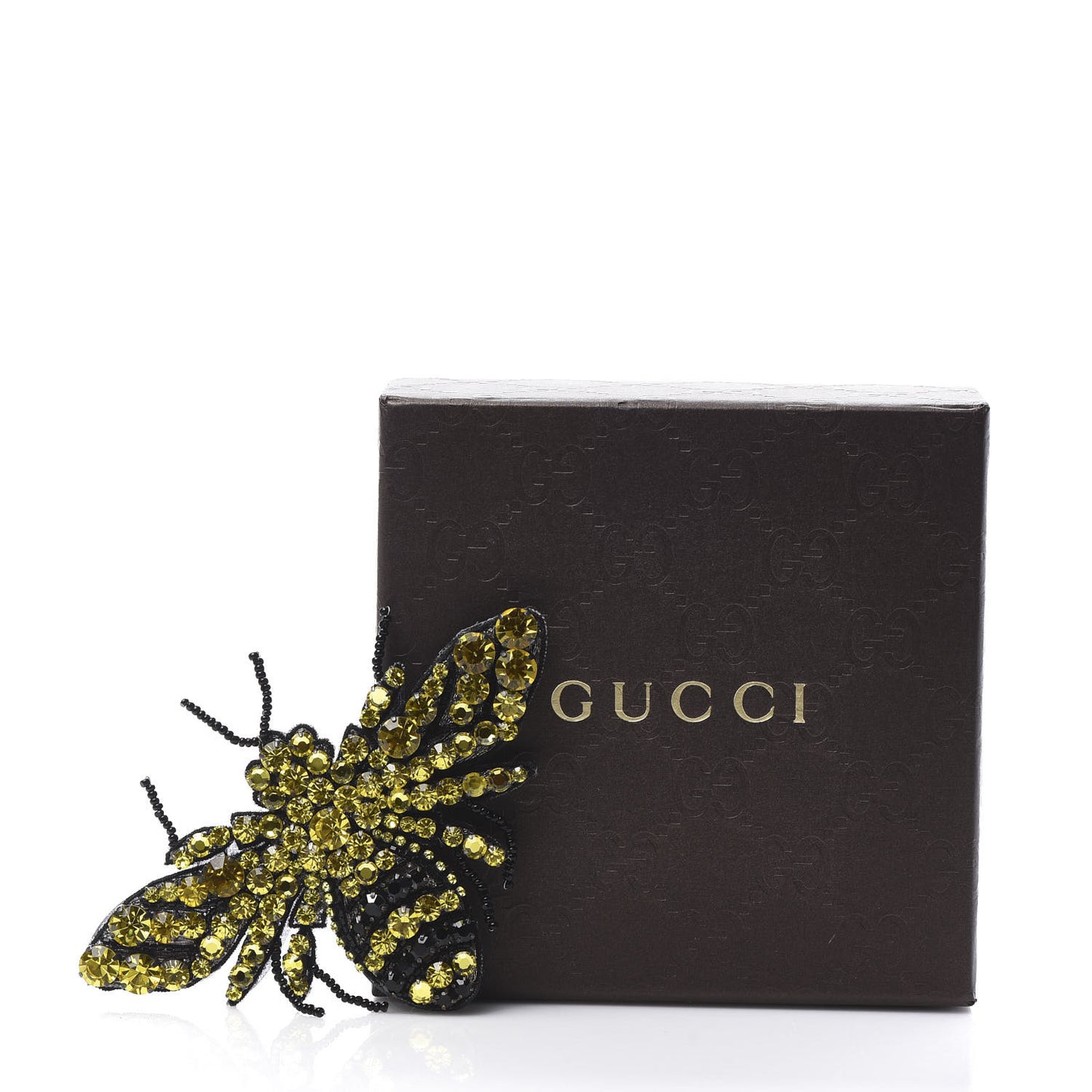 Metal Crystal Bee Brooch Black Yellow