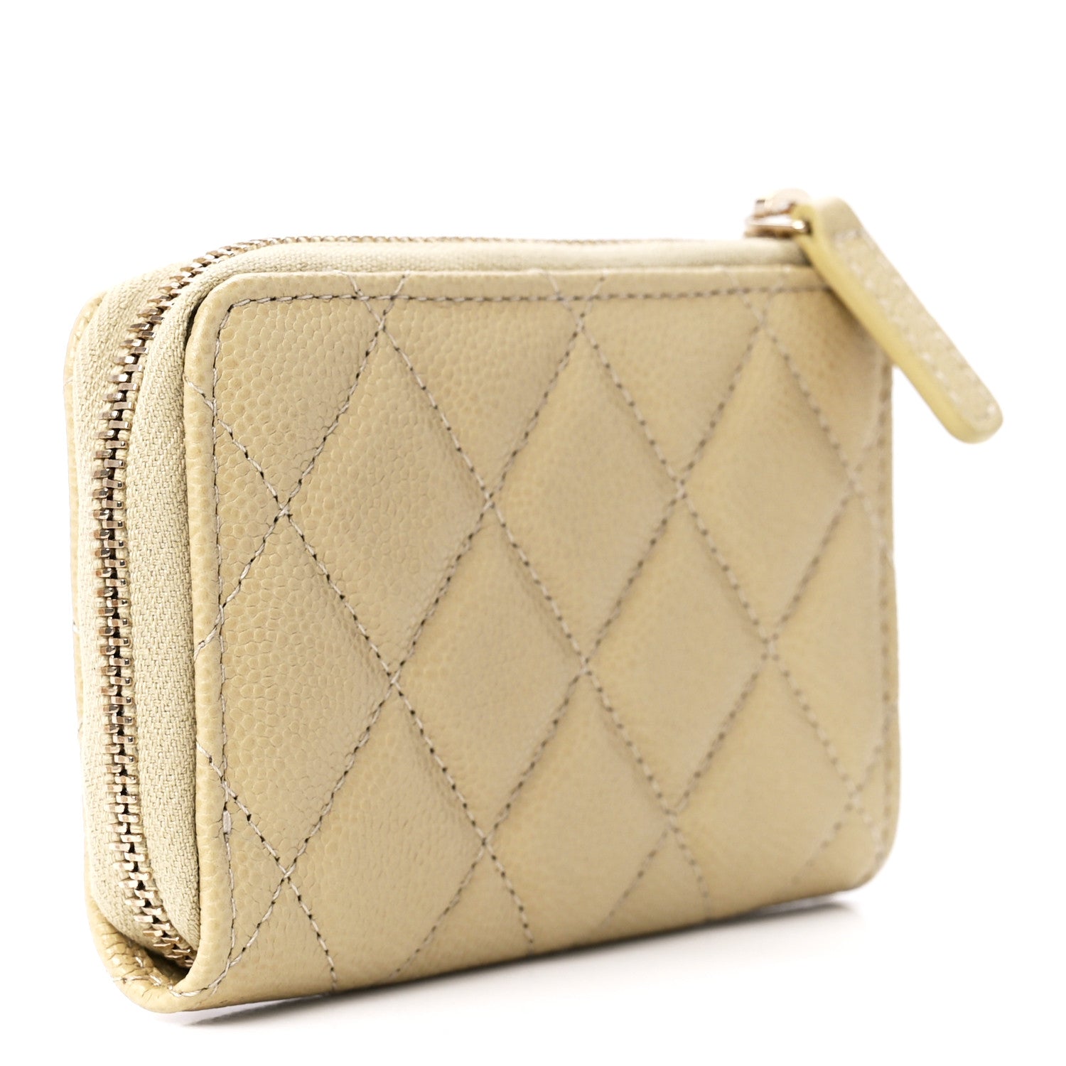 Chanel Caviar Quilted Zipped Key Holder Case Light Green 3 of 12