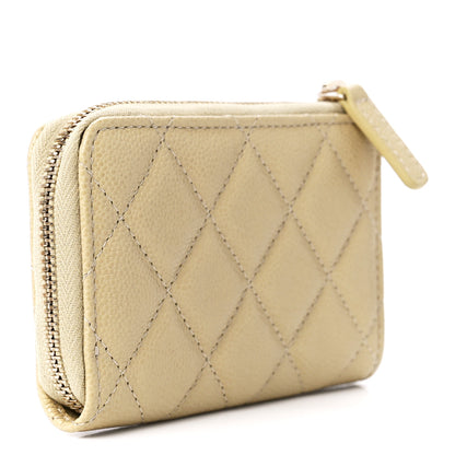 Chanel Caviar Quilted Zipped Key Holder Case Light Green 3 of 12