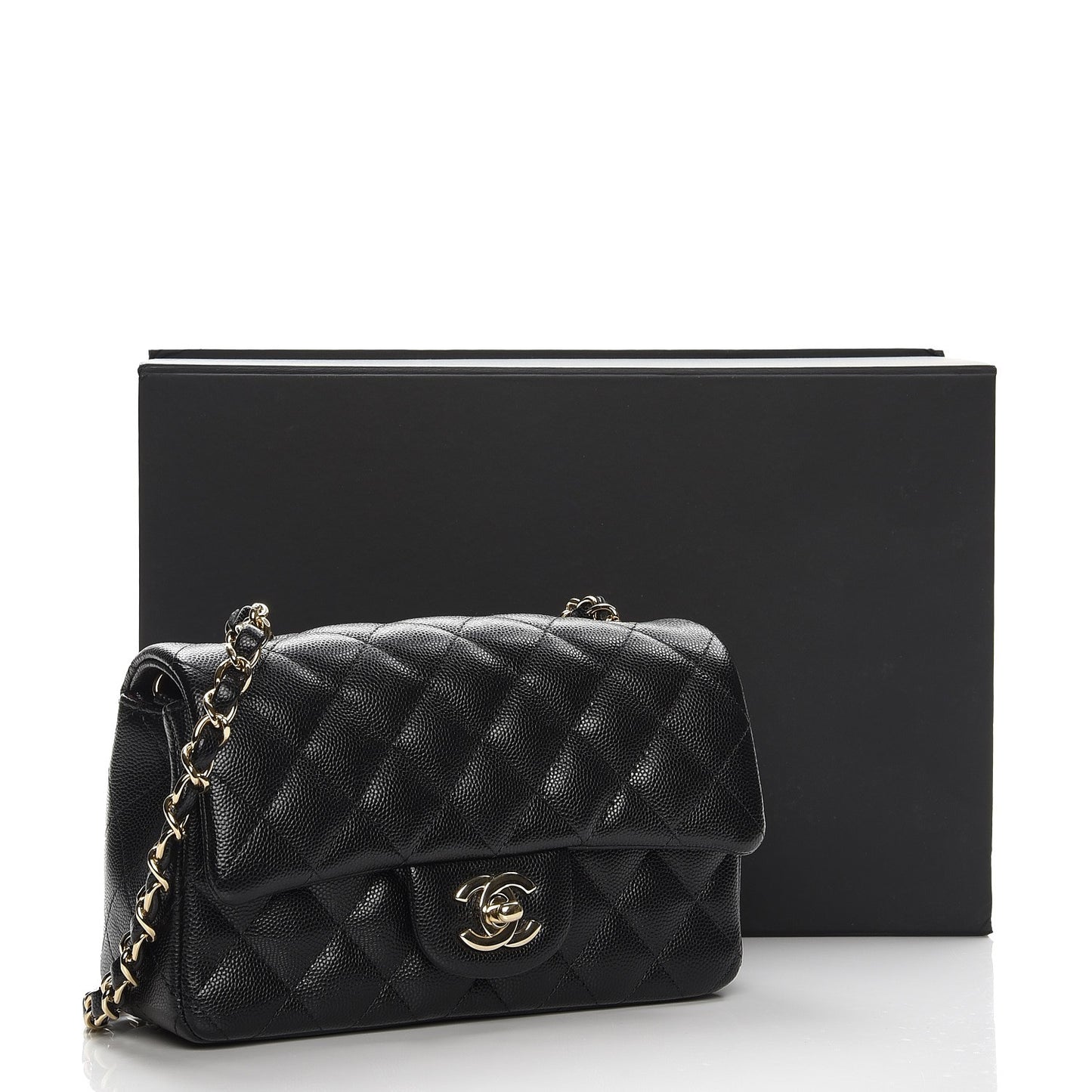 Caviar Quilted Mini Rectangular Flap Black