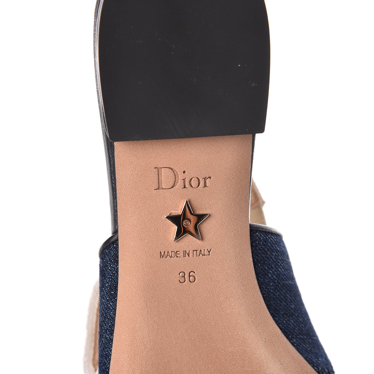 Christian Dior Denim Ribbon Patchwork J'Adior Slingback Ballet Flats 36 Deep Blue 6 of 9