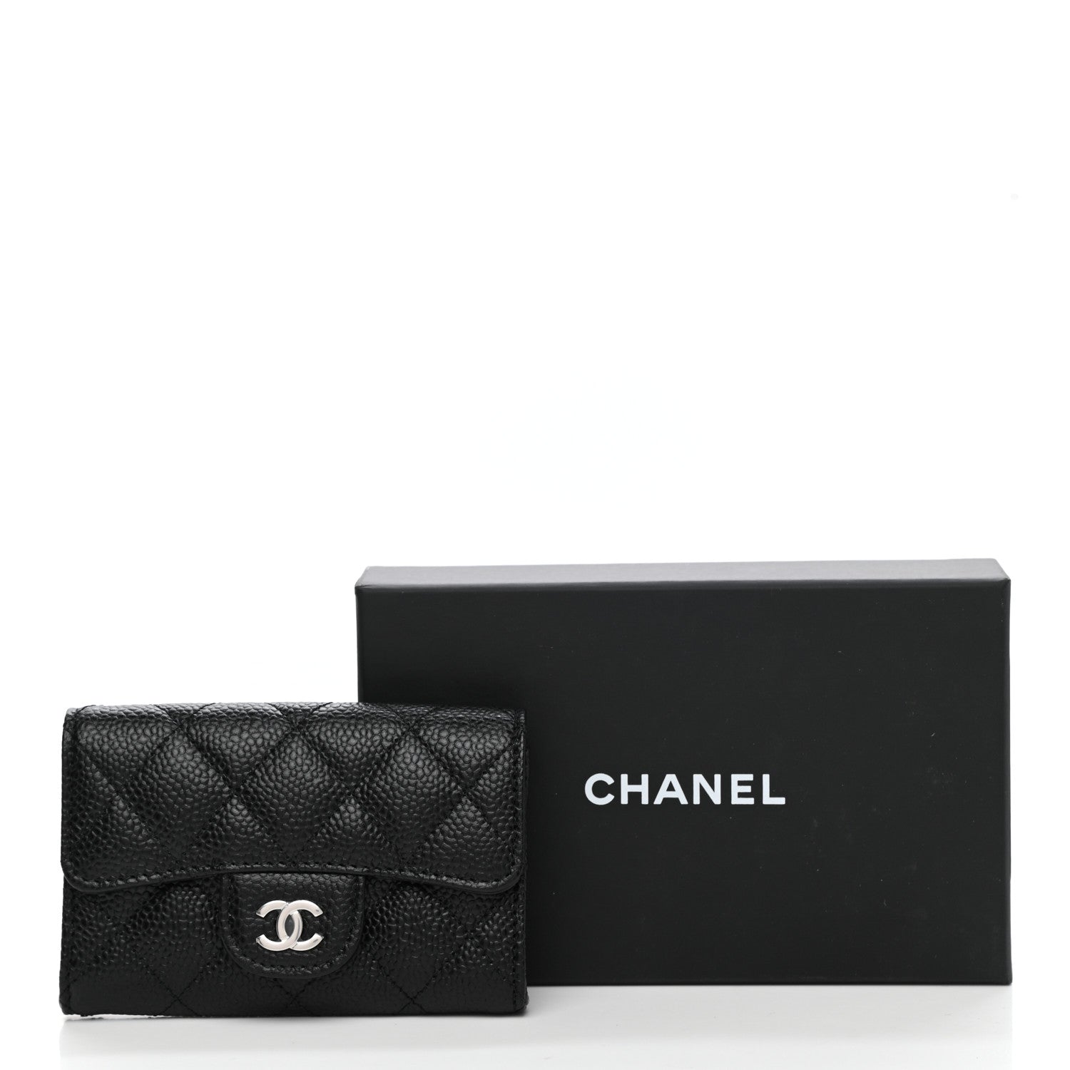 Chanel Caviar Quilted Flap Card Holder Wallet Black 9 of 9