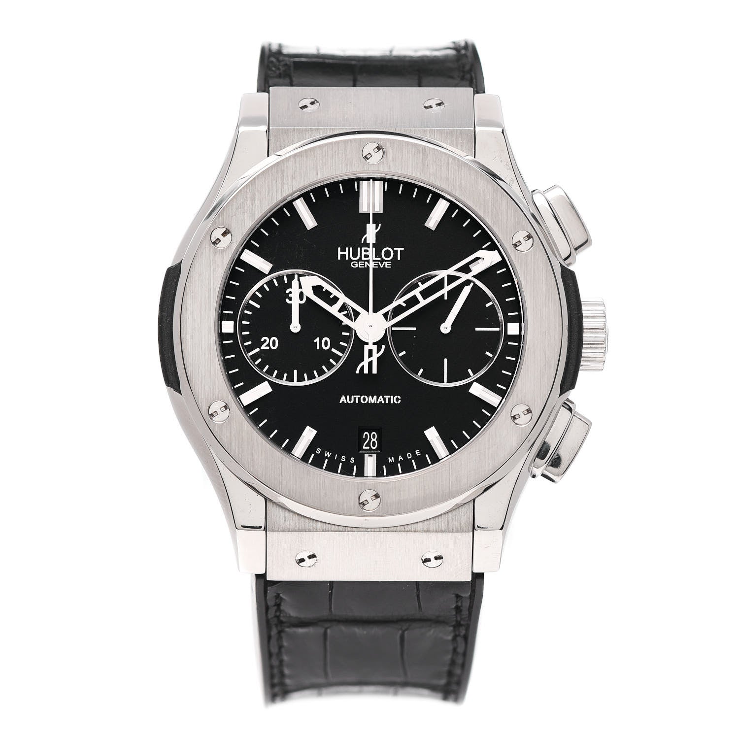 Hublot Stainless Steel Alligator Classic Fusion 45mm Automatic Watch Black 521.NX.1170.LR 1 of 4