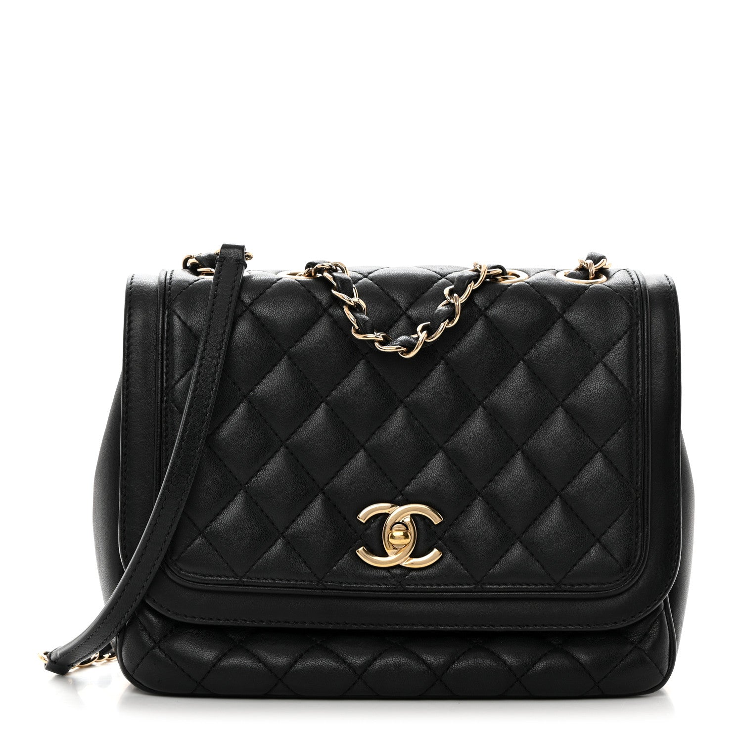 Chanel Lambskin Quilted Medium Lovely Day Flap Black 1 of 10