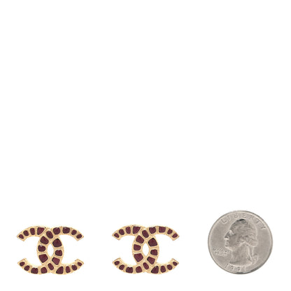 Chanel Gripoix Poured Glass Along The Nile CC Earrings Purple Gold 2 of 4