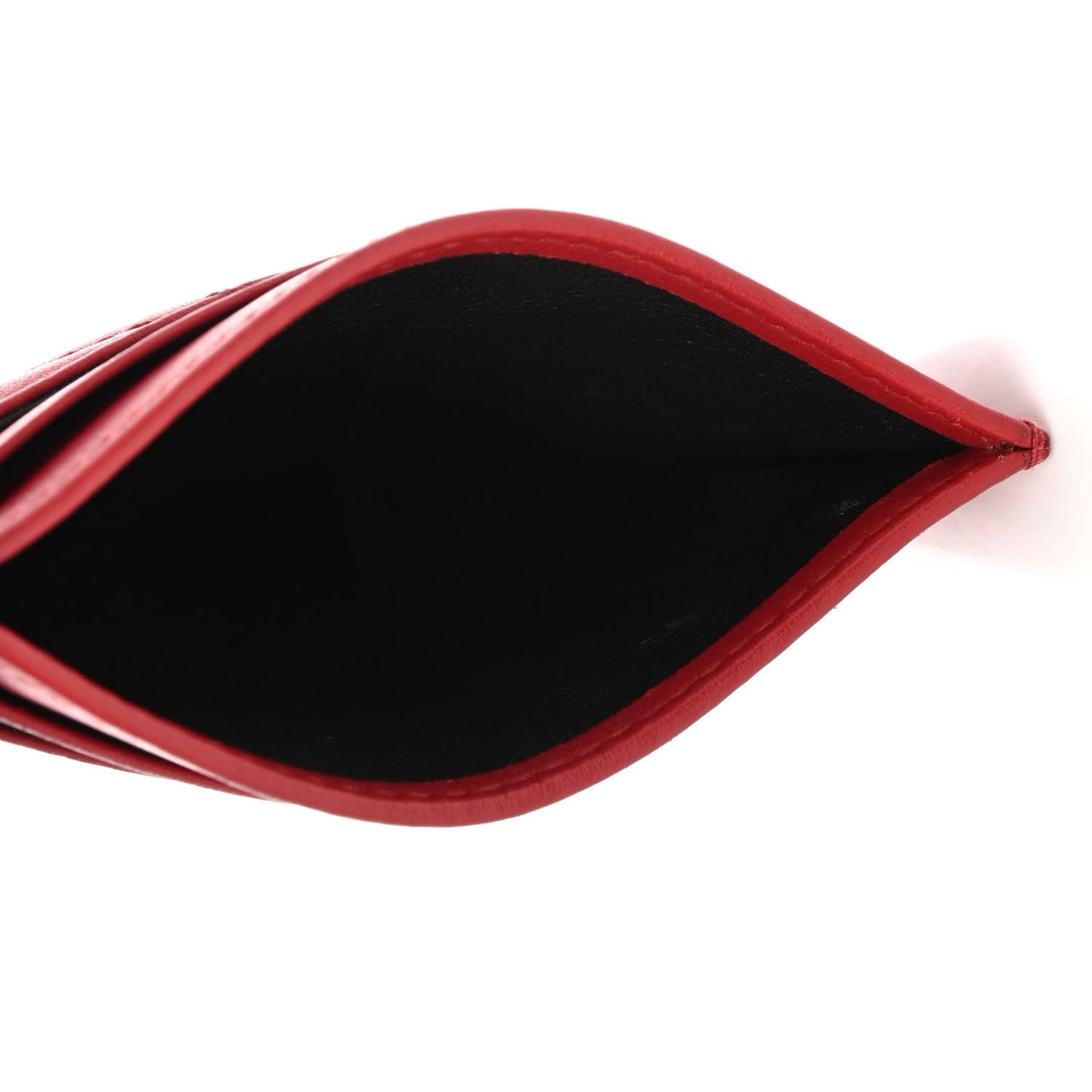 Calfskin Matelasse GG Marmont Card Holder Hibiscus Red