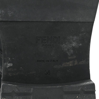 Fendi Calfskin Stretch Fabric Rockoko Biker Boots 36 Tobacco Black Marino 6 of 8