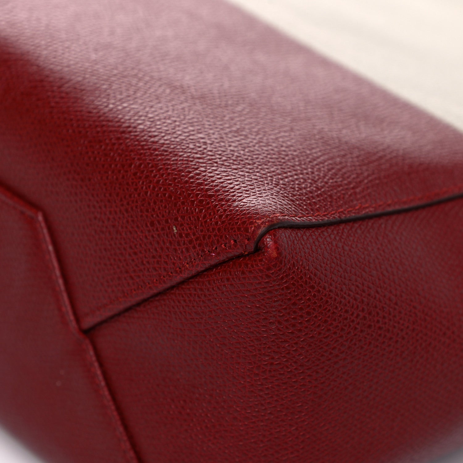 Celine Grained Calfskin Small Vertical Bi-Cabas Cream Red 17 of 28