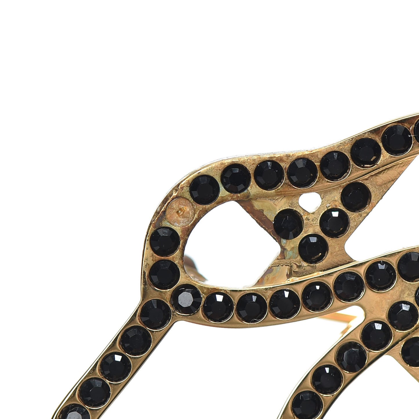 Crystal Mademoiselle Brooch Black Gold