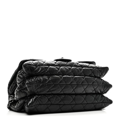 Chanel Lambskin Quilted Chanel 3 Accordion Flap Bag Black 4 of 10