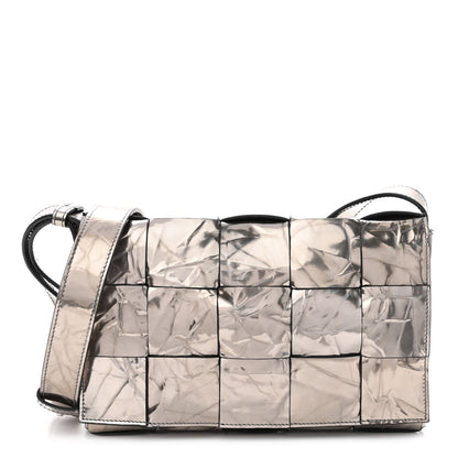 Bottega Veneta Metallic Crushed Calfskin Maxi Intrecciato Cassette Crossbody Bag Anchor 1 of 11