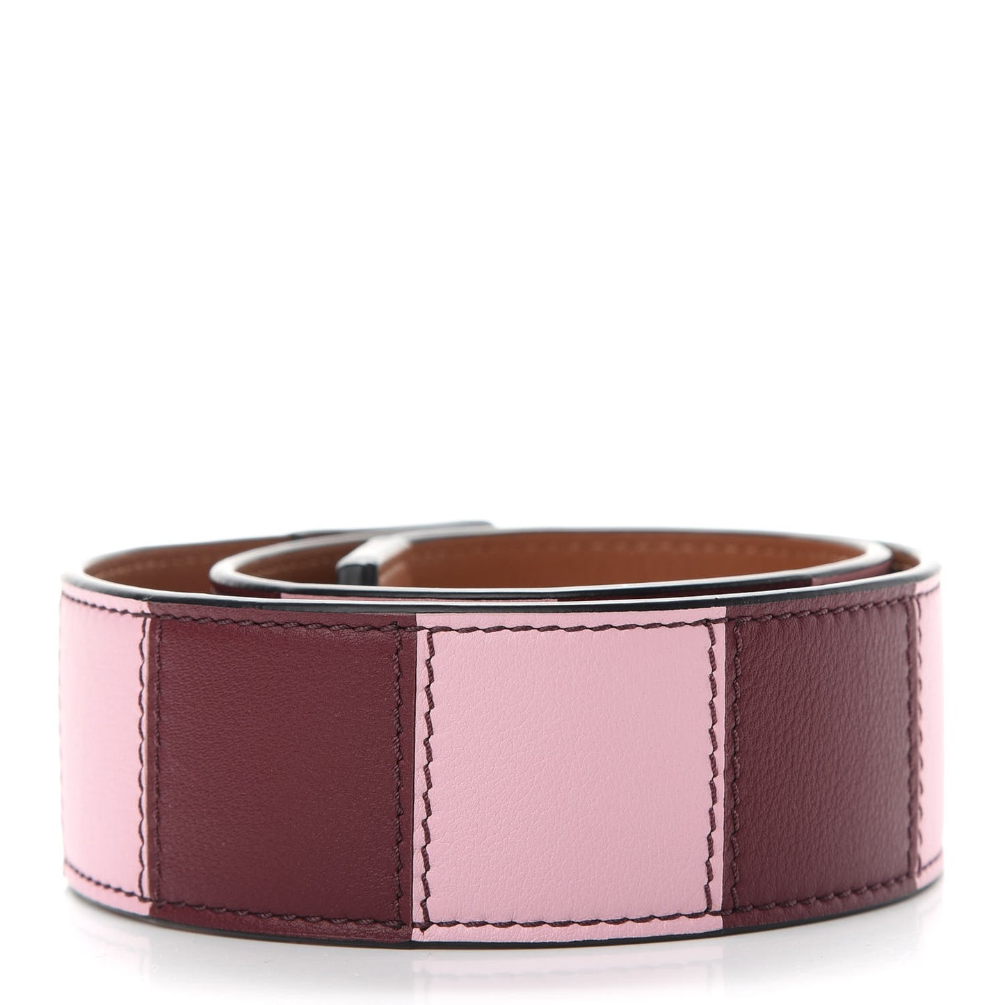 Calfskin Striped Strap Pink Multicolor