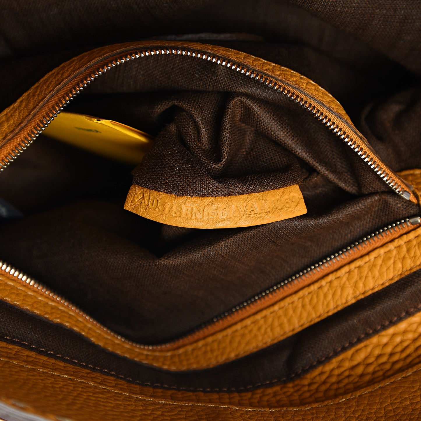 Coated Linen Calfskin Romano Selleria Villa Borghese Equestrian Satchel Ocra