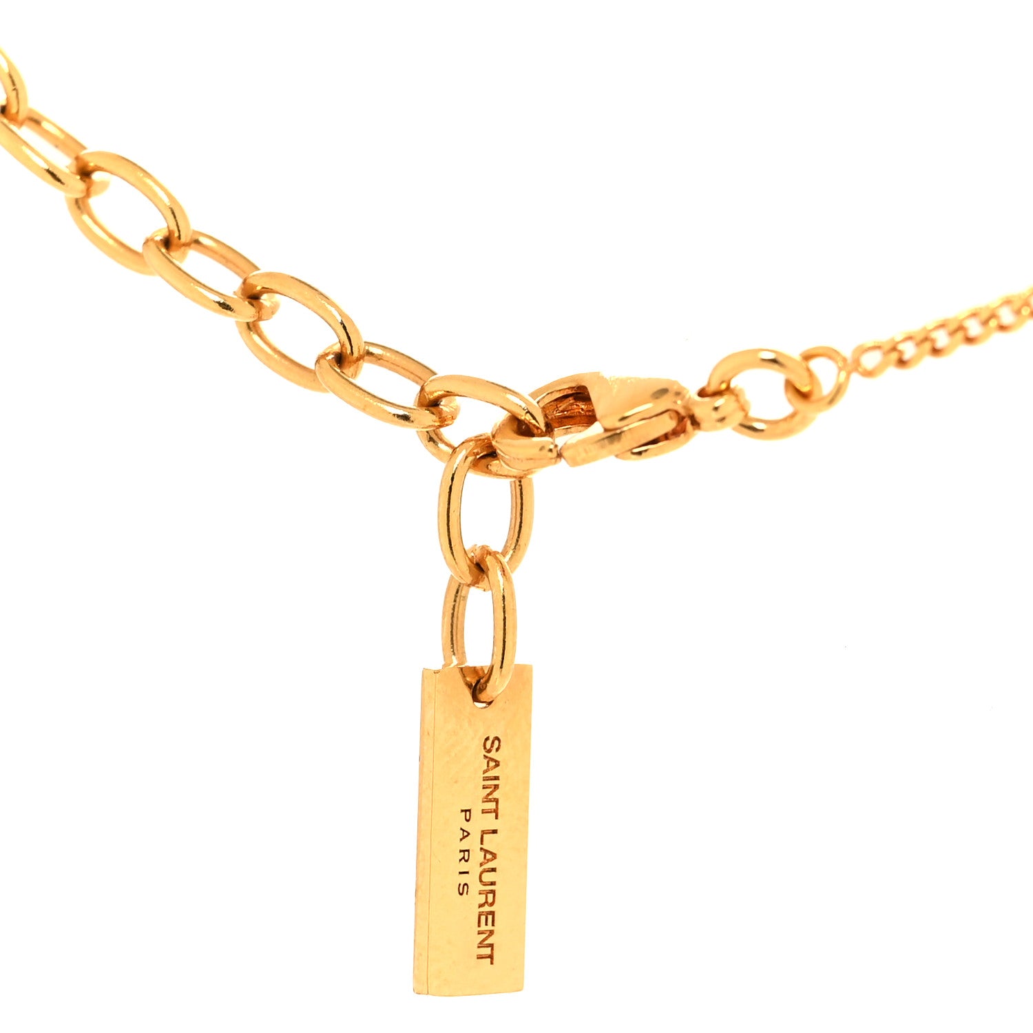 Saint Laurent Metal Opyum Twist Necklace Gold 4 of 4
