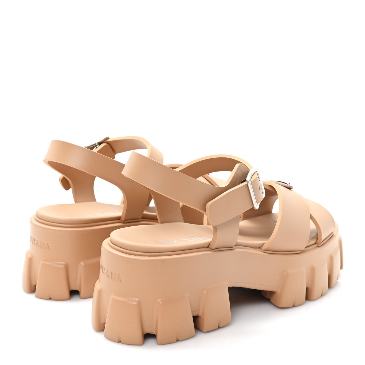 Foam Rubber Metal Triangle Logo Monolith 55mm Soft Cage Sandals 39 Orzo
