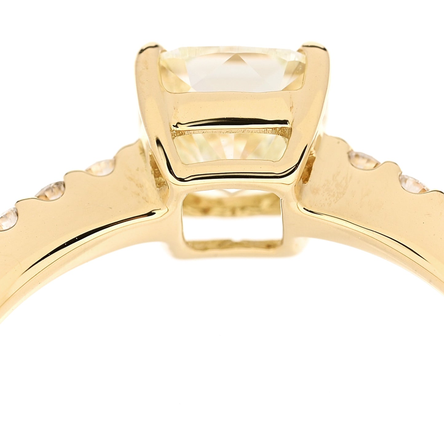 18K Yellow Gold Diamond 1.00ct Cushion Cut Pave Band Engagement Ring 51 5.75