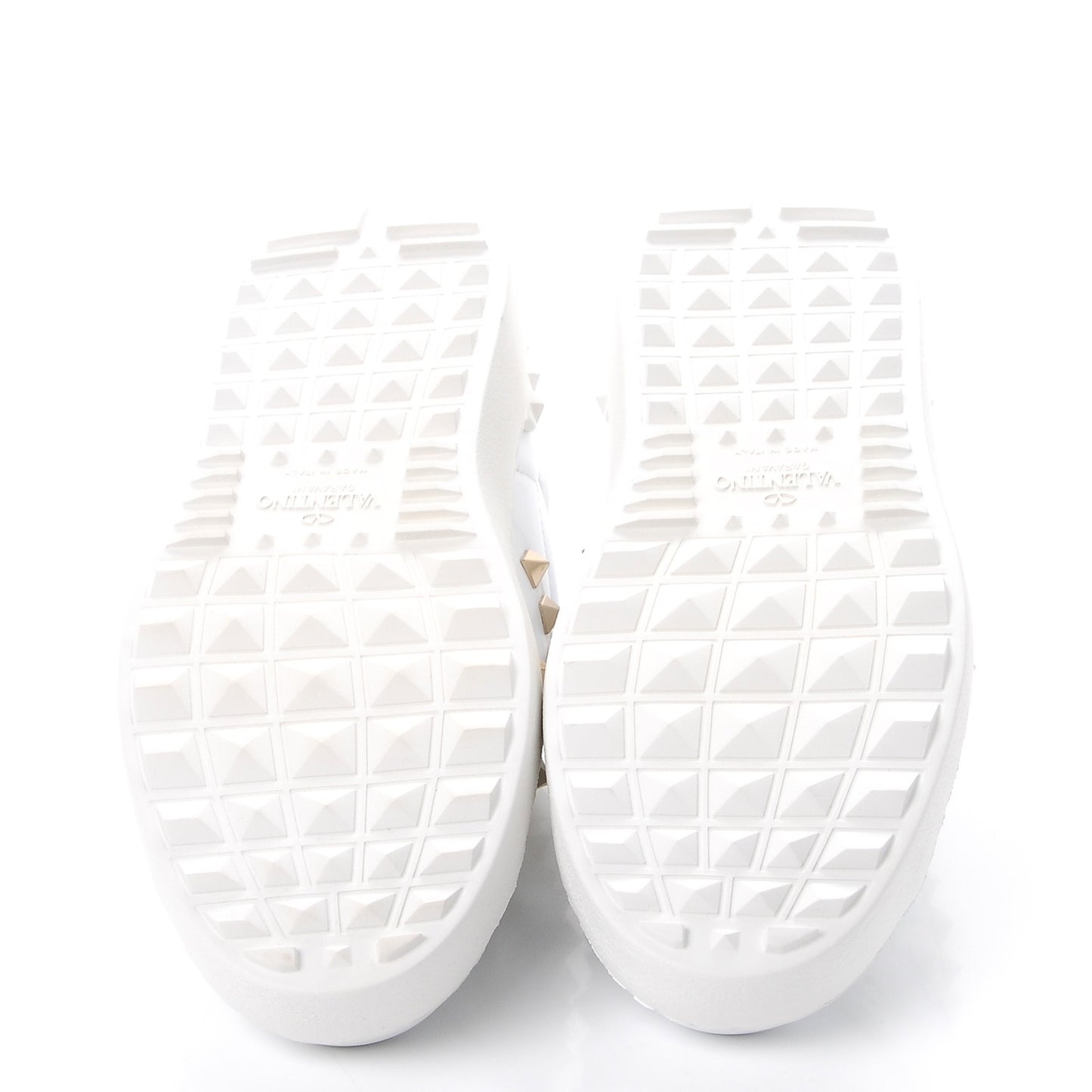 Calfskin Rockstud Untitled Open Sneakers 36.5 White