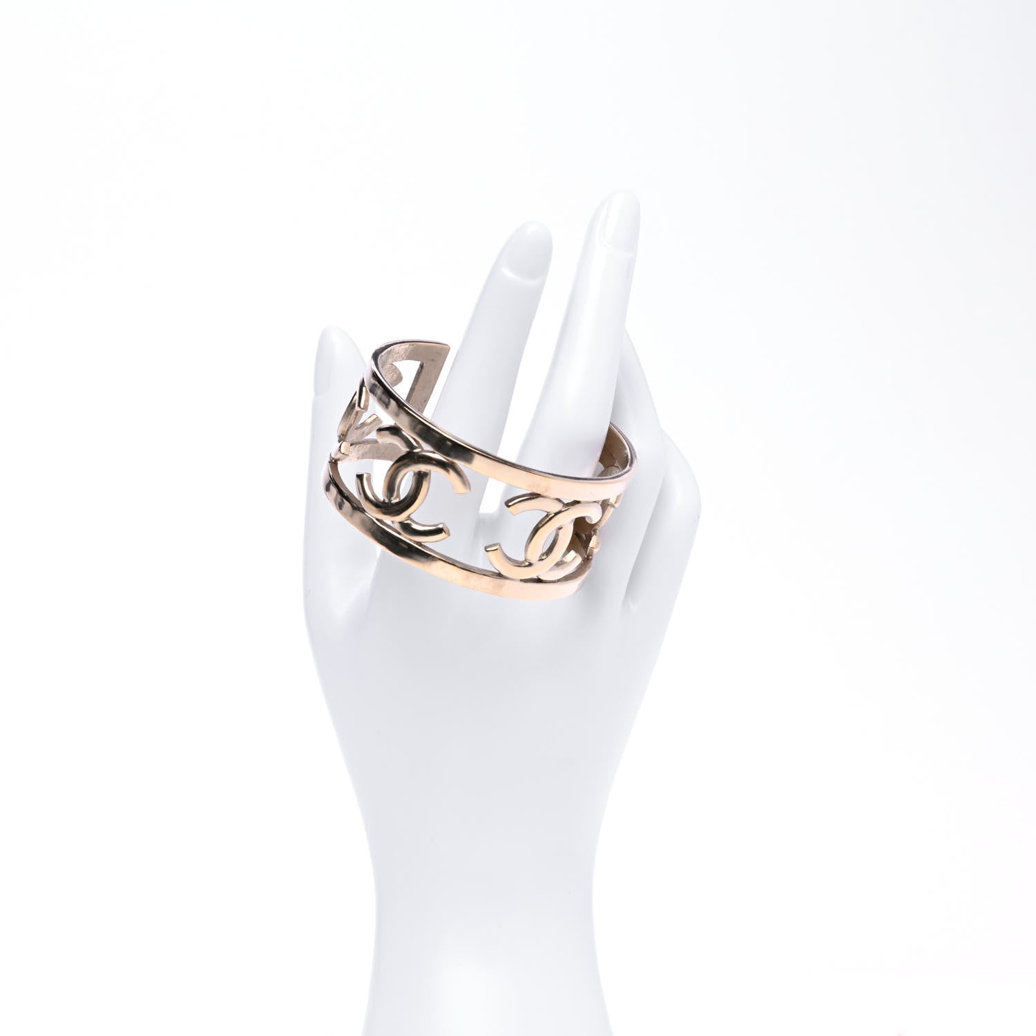 Chanel Metal CC Cuff Gold 2 of 4