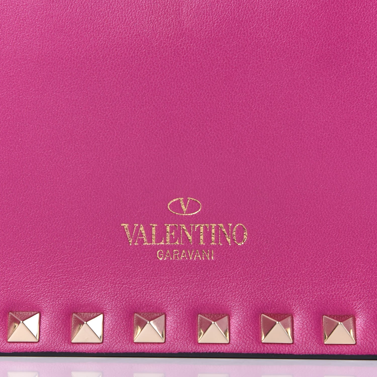 Valentino Garavani Nappa Small Rockstud Wristlet Clutch Fuxia 9 of 9