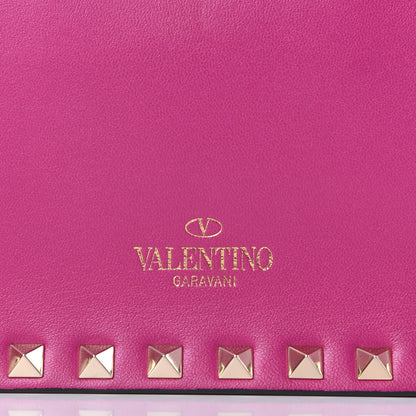 Valentino Garavani Nappa Small Rockstud Wristlet Clutch Fuxia 9 of 9