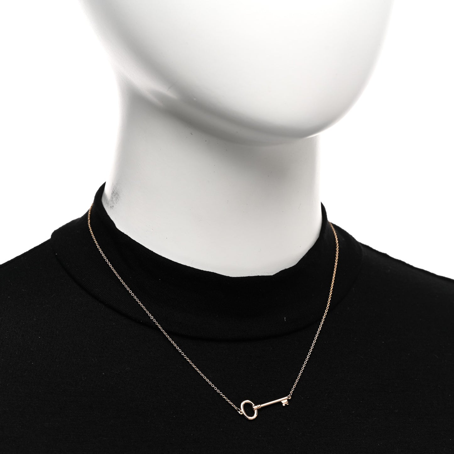18K Rose Gold Small Oval Key Station Pendant Necklace