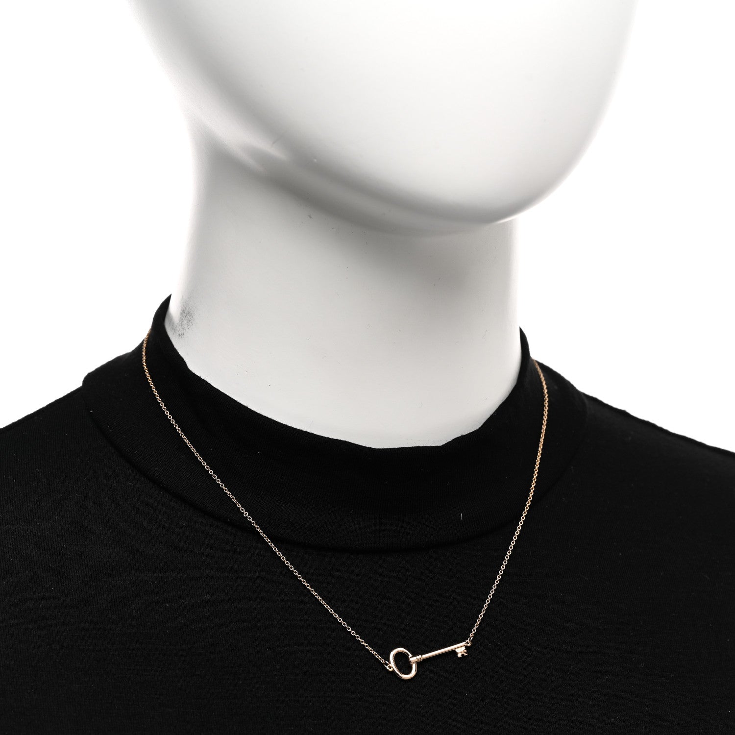 Tiffany 18K Rose Gold Small Oval Key Station Pendant Necklace 2 of 4