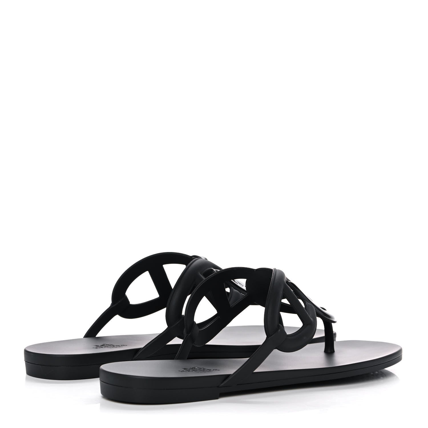 Hermes Rubber Womens Egerie Sandals 40 Black 4 of 9