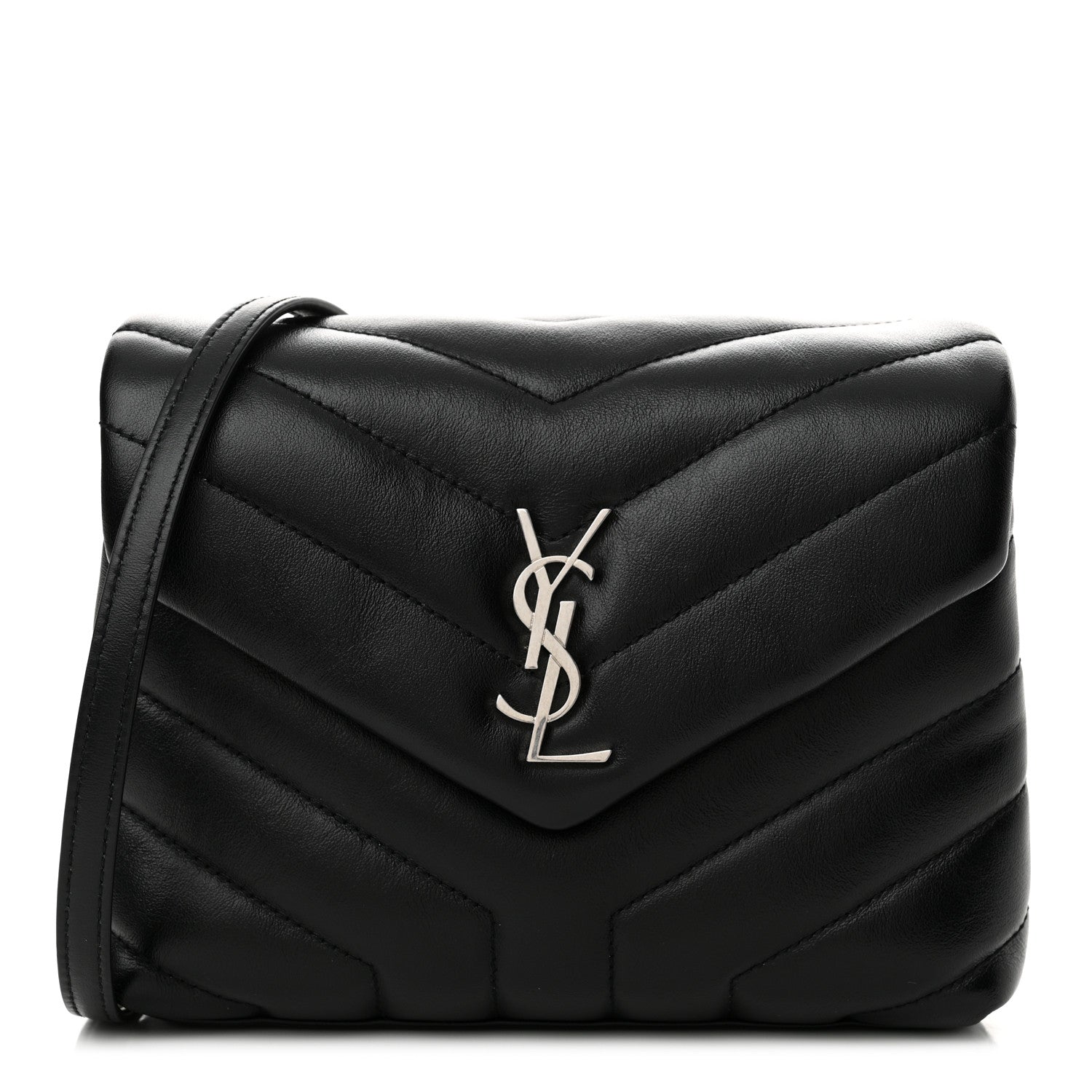 Saint Laurent Calfskin Y Quilted Monogram Toy Loulou Crossbody Bag Black 1 of 10