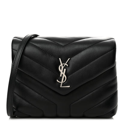 Saint Laurent Calfskin Y Quilted Monogram Toy Loulou Crossbody Bag Black 1 of 10