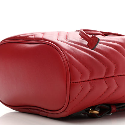 Gucci Calfskin Matelasse GG Marmont Flap Backpack Hibiscus Red 8 of 9