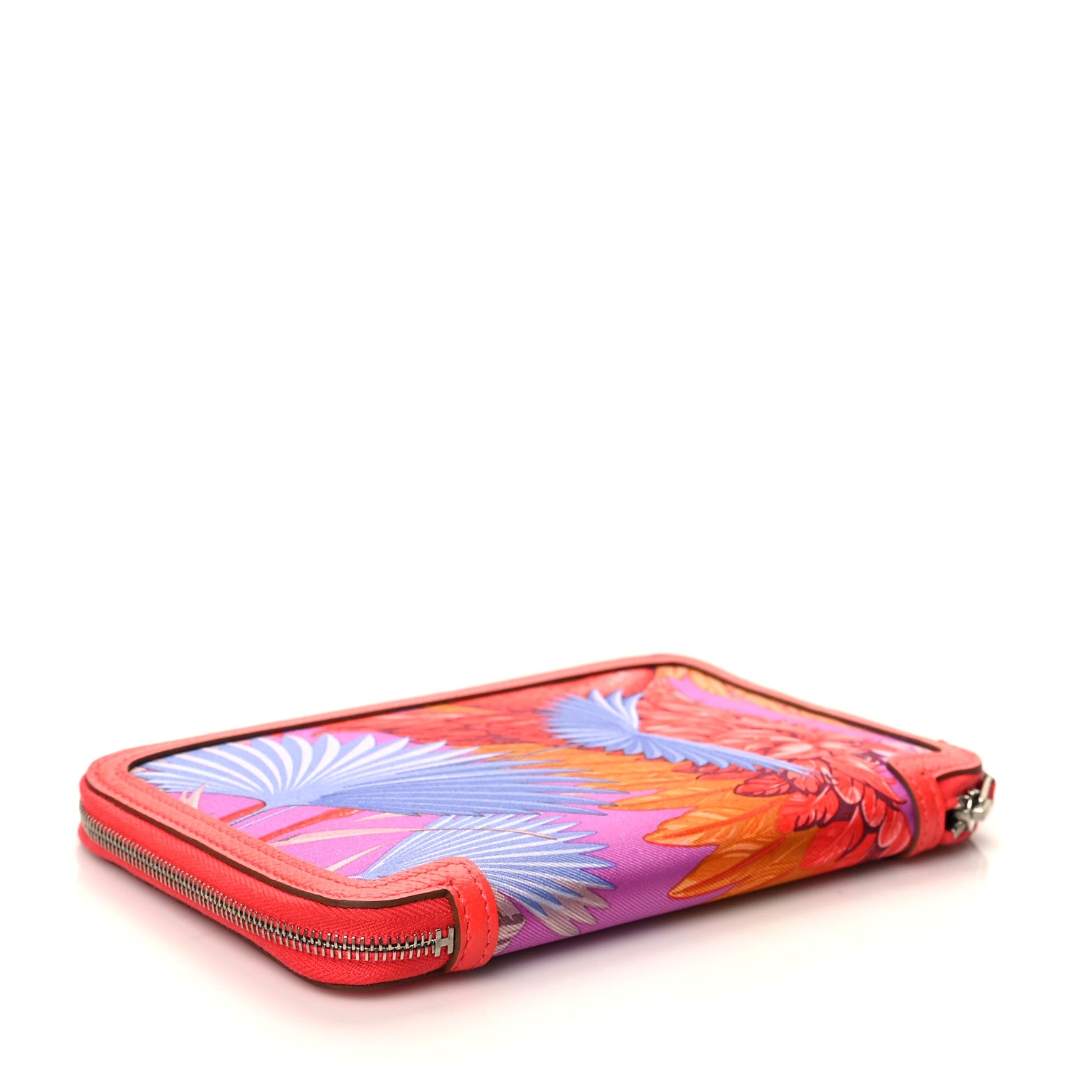 Hermes Epsom Printed Silk Flamingo Party Soie-Cool Wallet Rose Jaipur 5 of 10