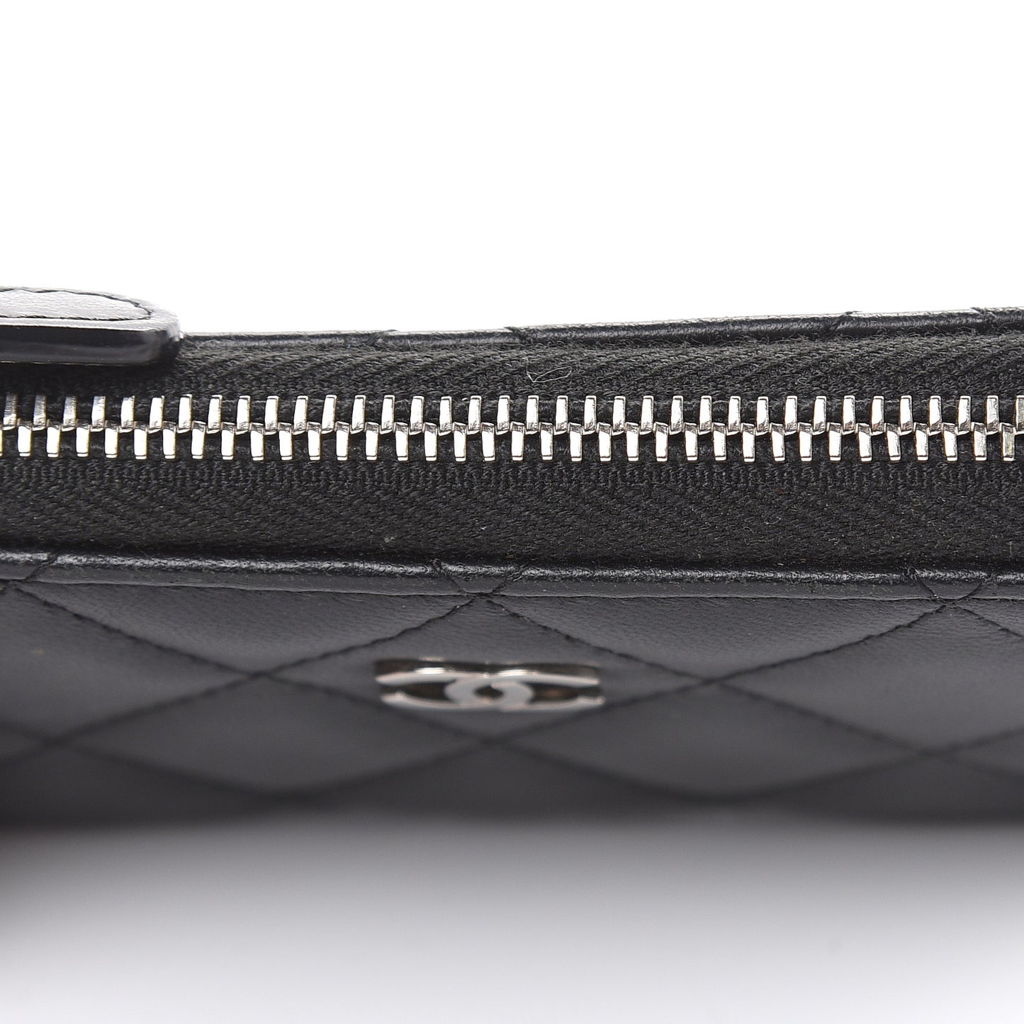 Lambskin Quilted Key Holder Case Black