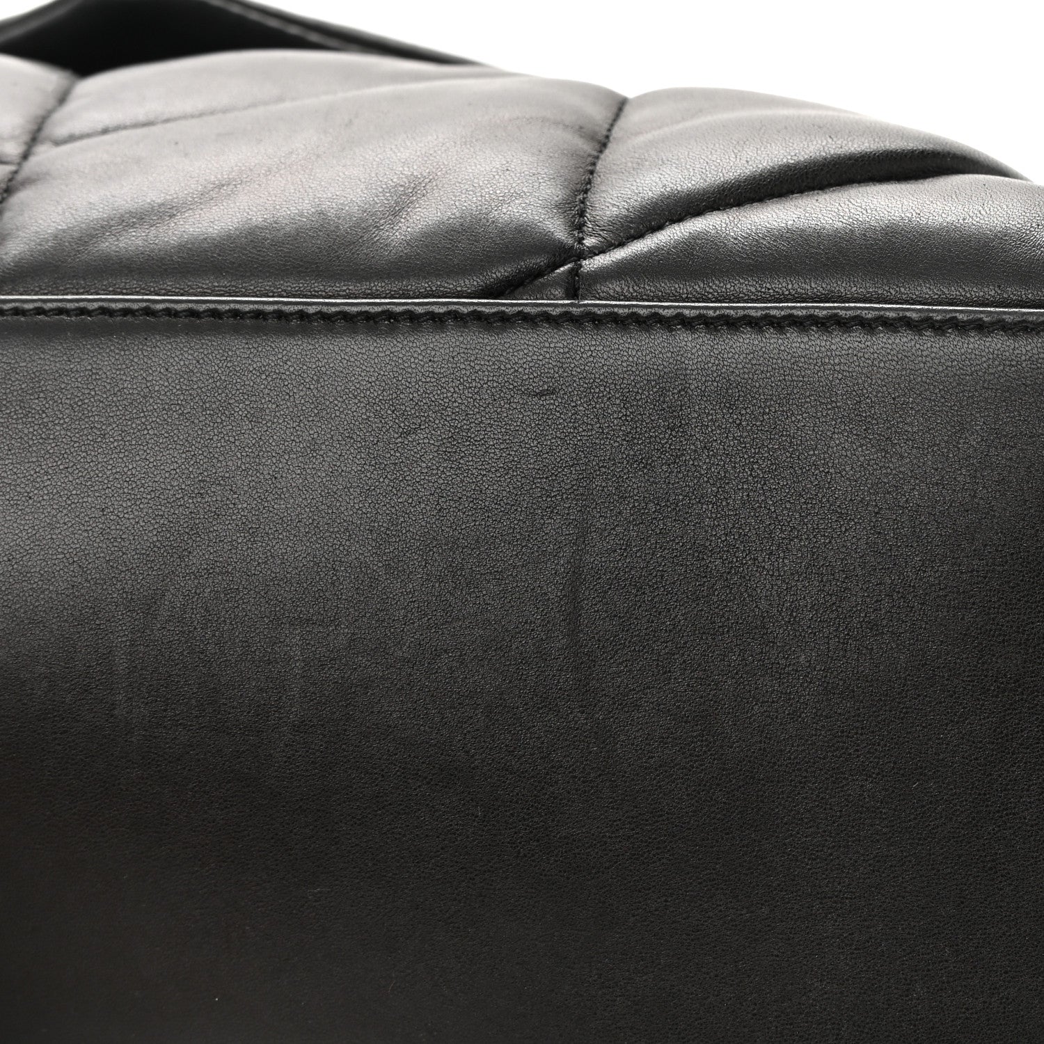 Saint Laurent Lambskin Quilted Monogram Monochrome Medium Loulou Puffer Chain Satchel Black 13 of 14
