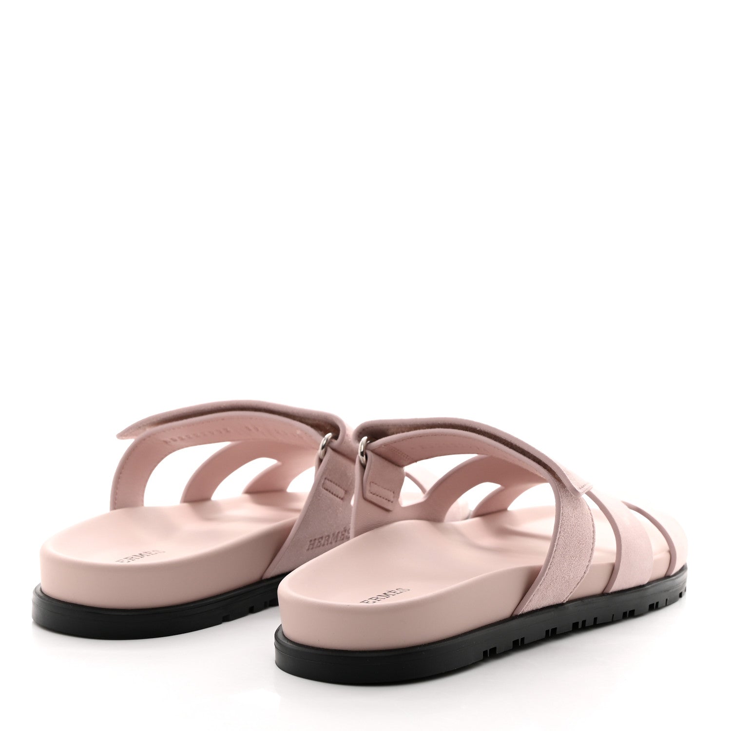 Hermes Suede Goatskin Womens Chypre Sandals 39 Rose Porcelaine 4 of 9