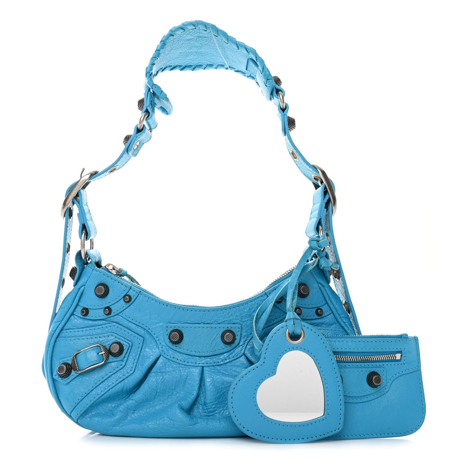 Balenciaga Agneau Arena Le Cagole Shoulder Bag XS Cyan 1 of 9