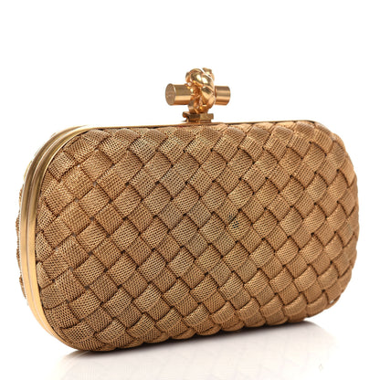 Bottega Veneta Intreccio Oro Bruciato Knot Clutch 3 of 7