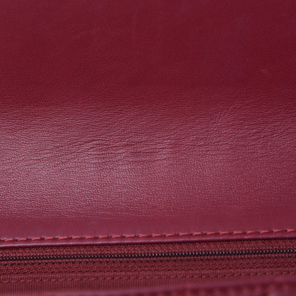 Chanel Lambskin Surpique Chevron Medium Single Flap Dark Red 9 of 10