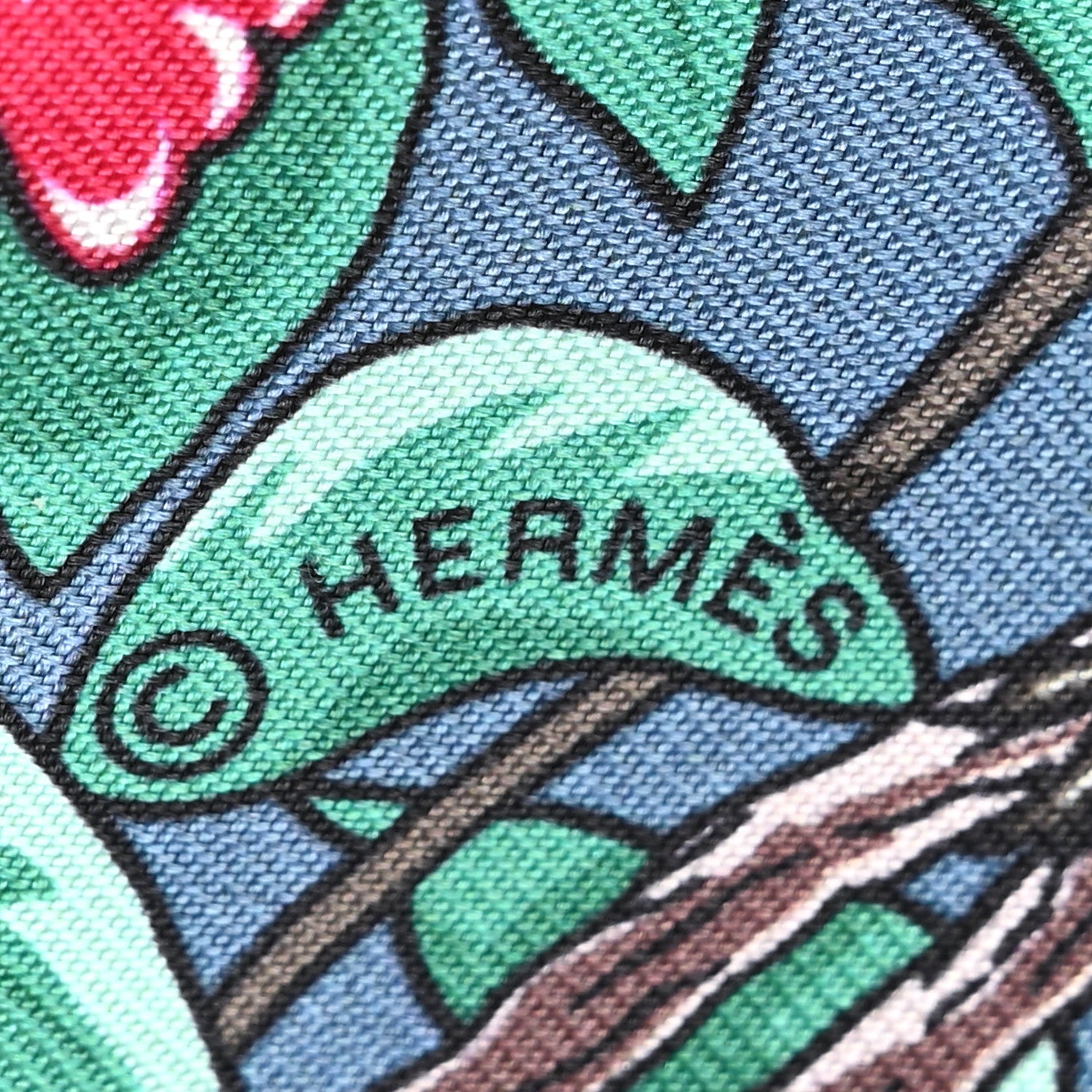 Hermes Silk Jungle Love Twilly Gris Bleuete Vert 4 of 4