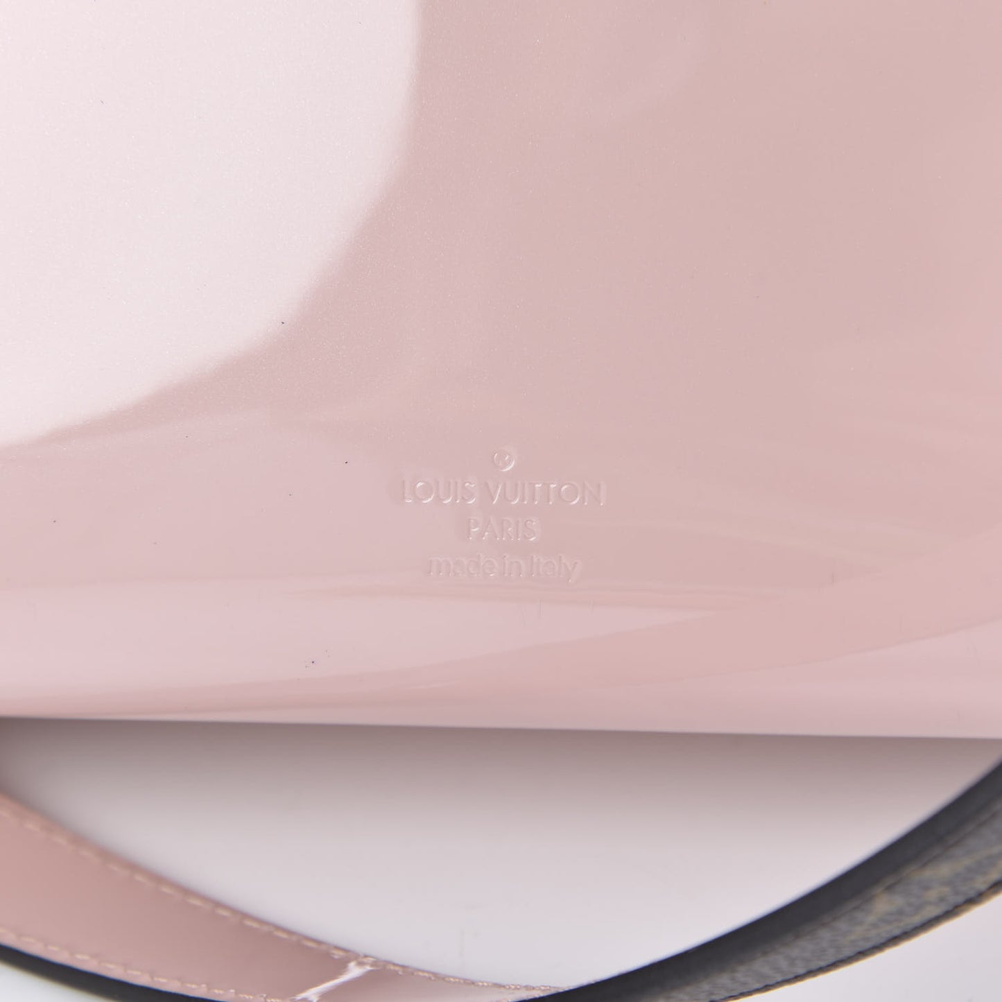 Patent Calfskin Monogram Cherrywood PM Rose Ballerine