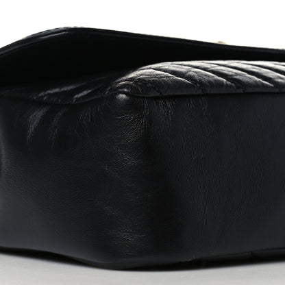 Chanel Calfskin Chevron Quilted Top Handle Flap Black 8 of 9