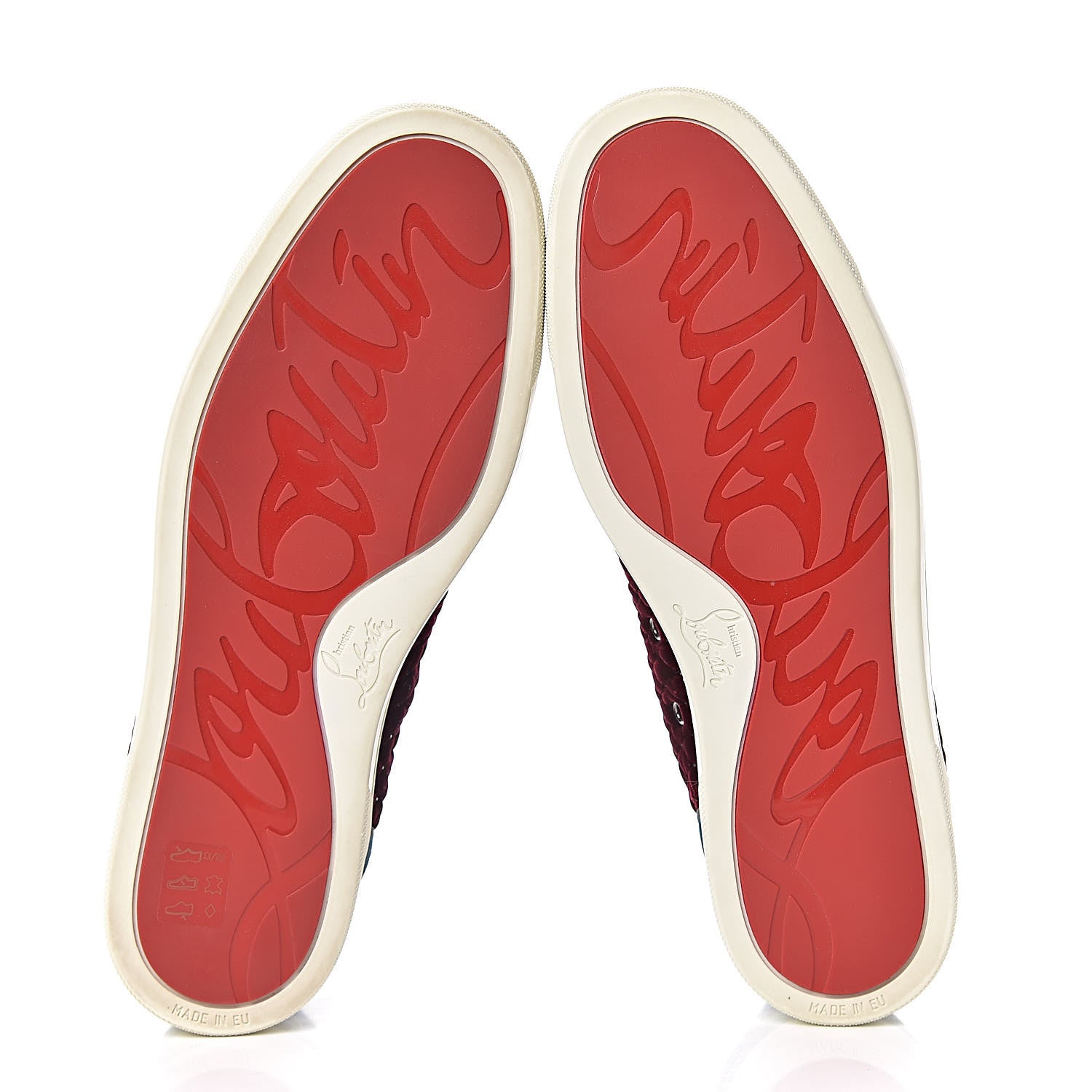 Christian Louboutin Velvet Mens Louis Orlato Flat Sneakers 41.5 Rouge Imperial 5 of 11