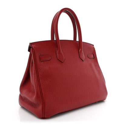 Hermes Taurillon Clemence Birkin 30 Rouge Garance 3 of 12