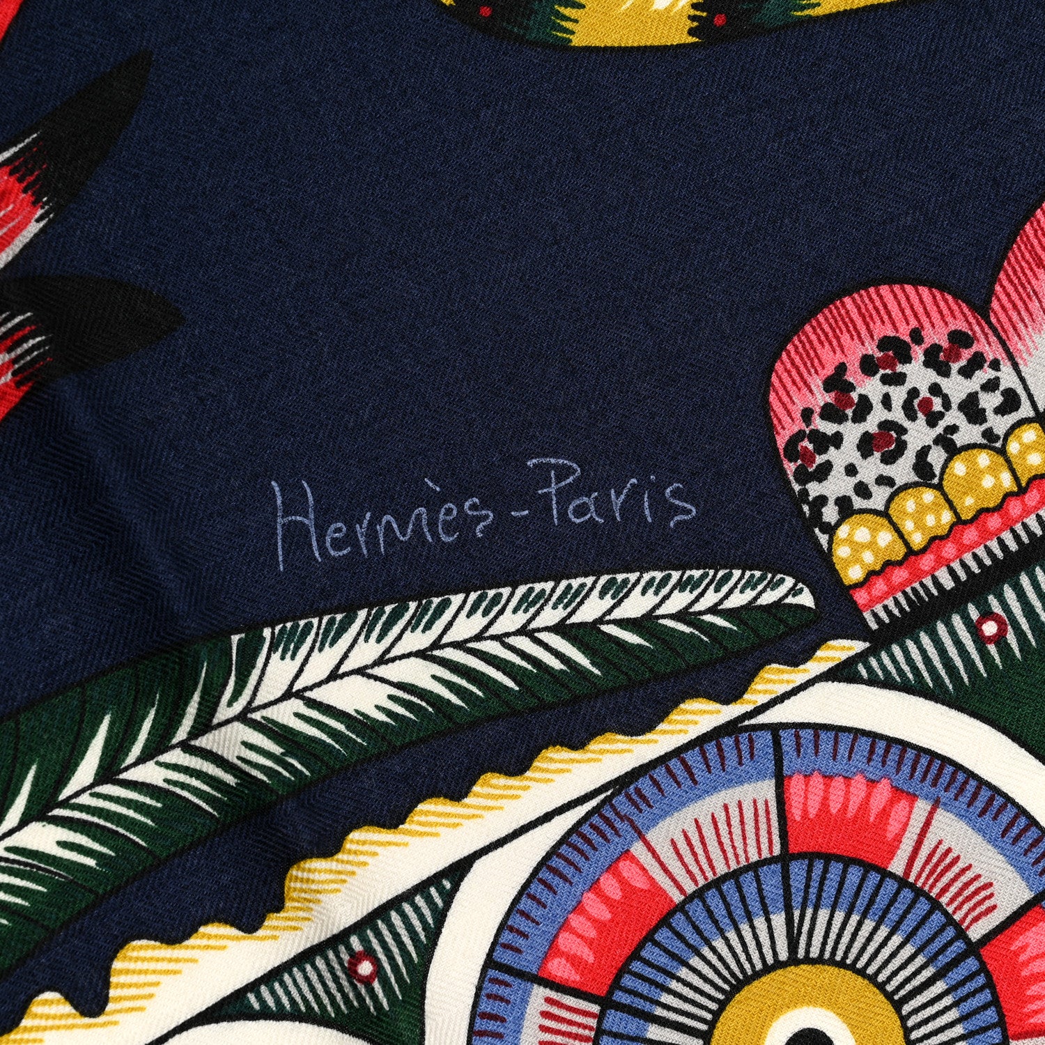 Hermes Cashmere Silk The Savana Dance Shawl 140 Marine Vert Corail 2 of 6