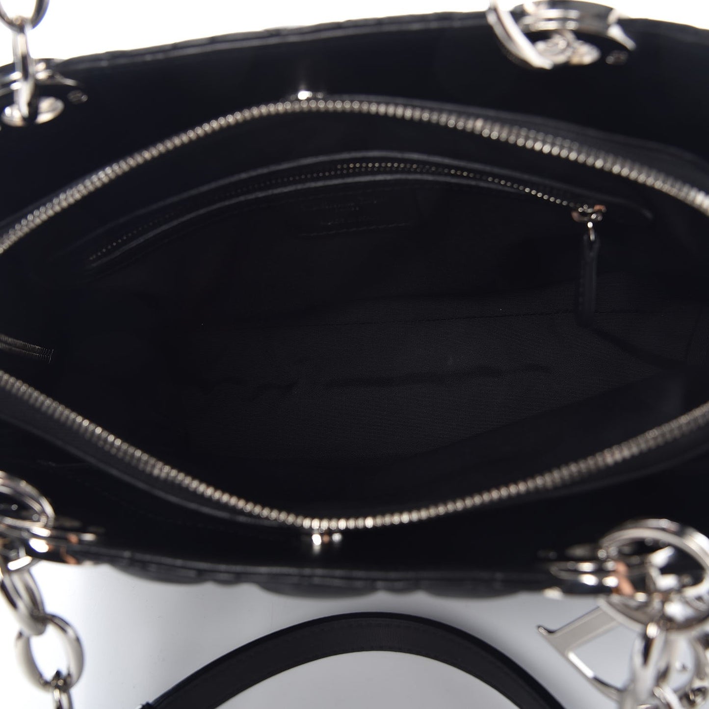 Lambskin Cannage Small Dior Soft Zipped Shopping Tote Black