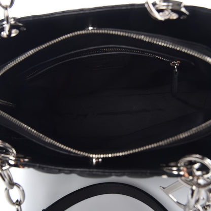 Christian Dior Lambskin Cannage Small Dior Soft Zipped Shopping Tote Black 5 of 7