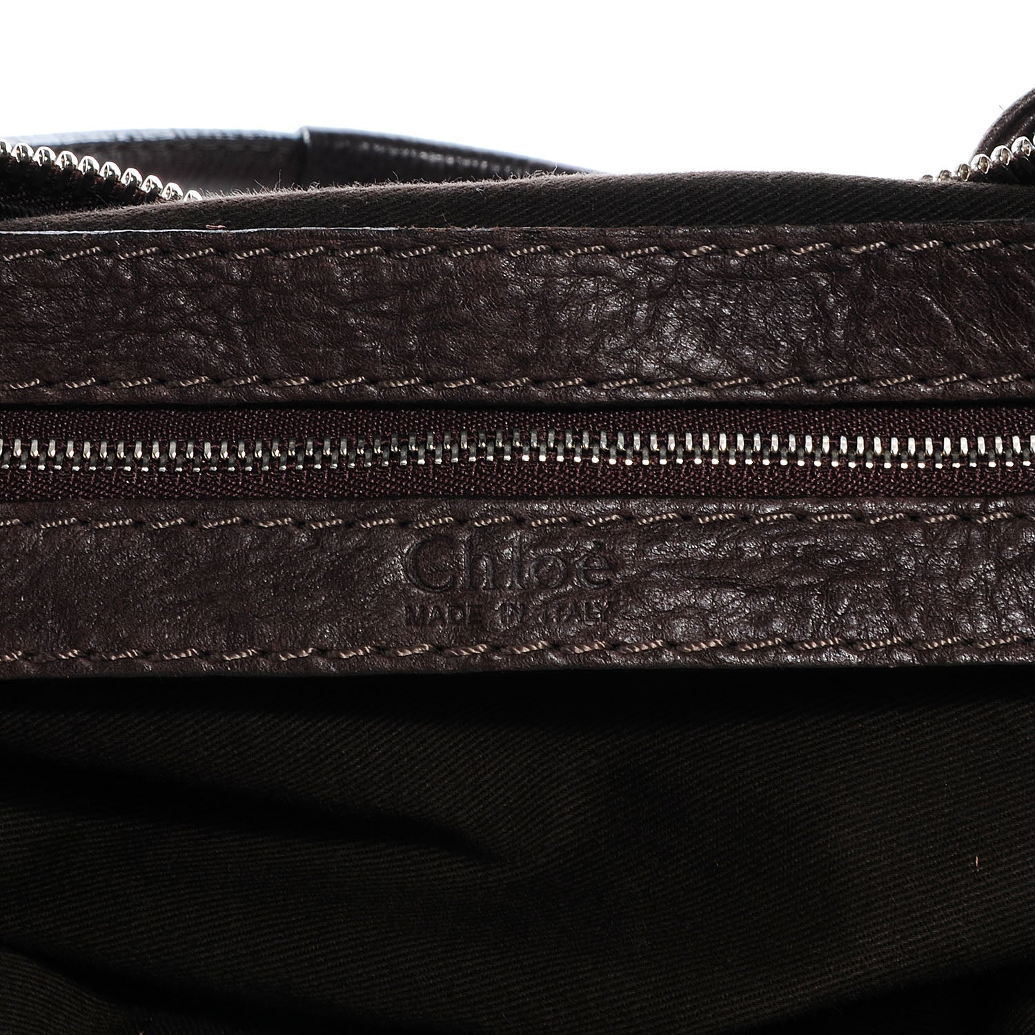 Chloe Leather Paddington Double Zipped Bowler Brown 6 of 7